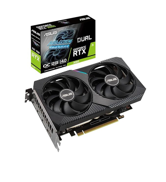 SUS pci_e_x4 Dual GeForce RTX 3060 V2 OC Edition 12GB GDDR6 with Two Powerful Axial-tech Fans LHR Graphics Card (DUAL-RTX3060-O12G-V2)