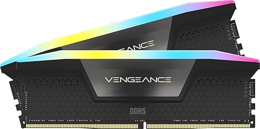 CORSAIR Vengeance RGB DDR5 RAM 32GB (2x16GB) 7200MHz CL34 Intel XMP iCUE Compatible Computer Memory - Black (CMH32GX5M2X7200C34)