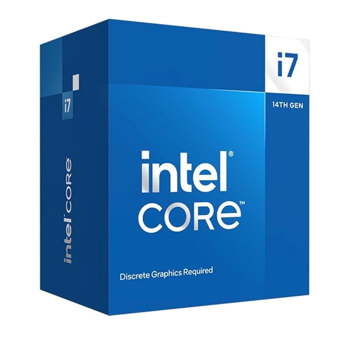 Intel Core i7-14700F Desktop Processor PGA LGA1700 20 Cores (8 P-Cores + 12 E-Cores) Up to 5.4 Ghz