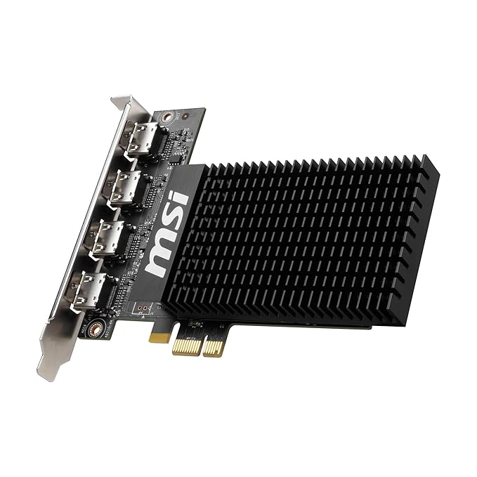 MSI GeForce GT 710 2GD3H 4HDMI Graphic Card - NVIDIA GeForce GT 710 GPU, 2GB DDR3 64-bit Memory, PCI Express Gen 2.0 x1 Interface, Upto 954 MHz