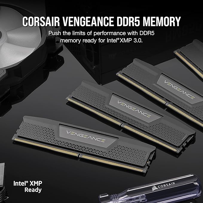 CORSAIR VENGEANCE DDR5 RAM 48GB (2x24GB) 5600MHz CL40 Intel XMP iCUE Compatible Computer Memory - Black