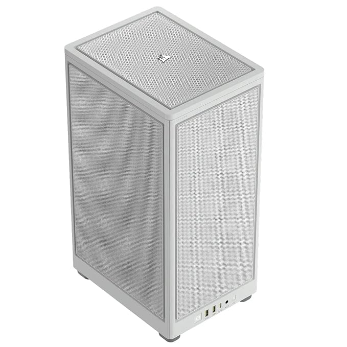 CORSAIR 2000D Airflow Mini-ITX PC Case - White - Mini-ITX Form-Factor - Steel Mesh Panels - Three-Slot GPU Support